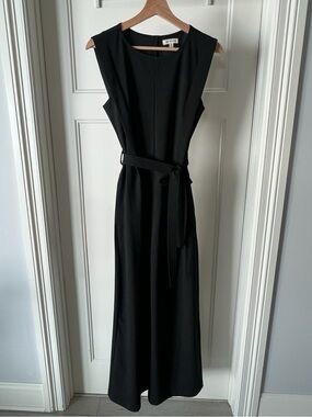 Max Studio Black Sleeveless Belted Jumpsuit Romper